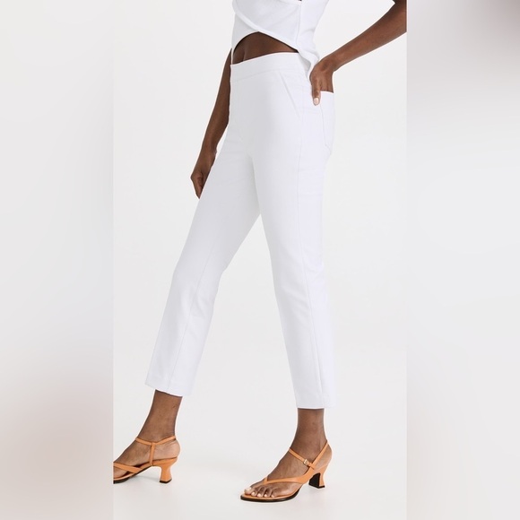 Spanx On-the-Go Ankle Slim Straight Pants in Classic White L Petite - Picture 5 of 13